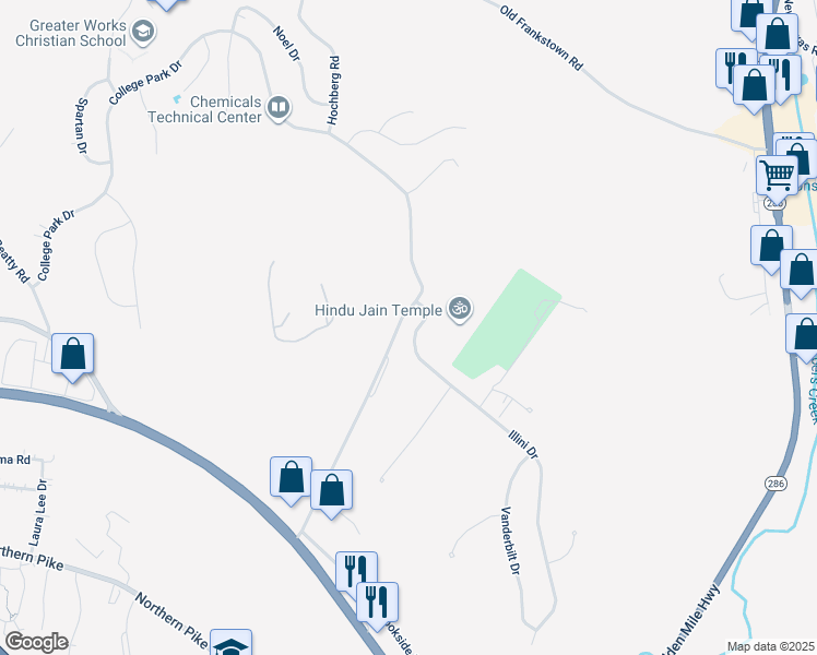 map of restaurants, bars, coffee shops, grocery stores, and more near 606 Illini Drive in Monroeville