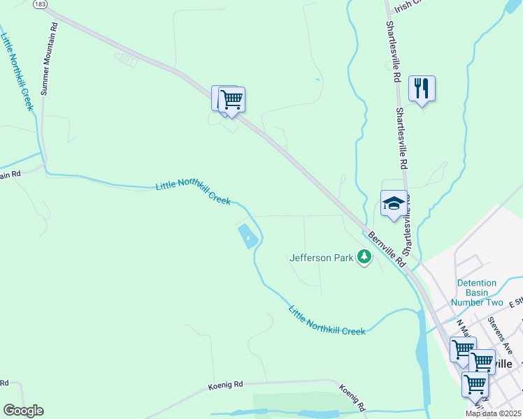 map of restaurants, bars, coffee shops, grocery stores, and more near 39 Solly Lane in Bernville