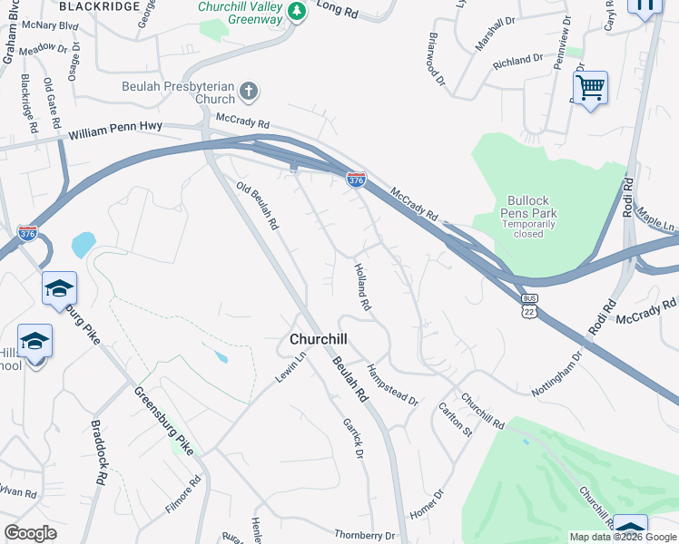 map of restaurants, bars, coffee shops, grocery stores, and more near 21 Holland Road in Pittsburgh