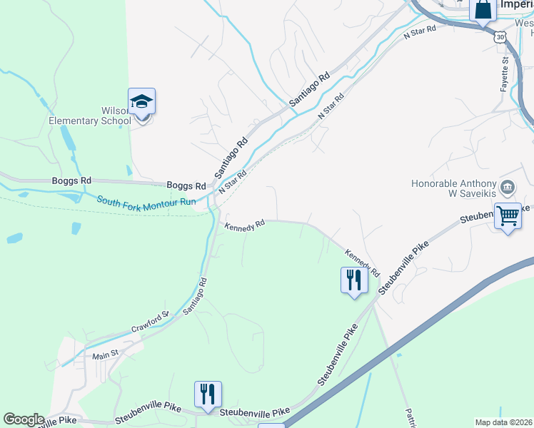 map of restaurants, bars, coffee shops, grocery stores, and more near 1658 Kennedy Road in Imperial