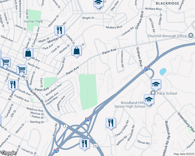 map of restaurants, bars, coffee shops, grocery stores, and more near 1548 Fairmont Street in Pittsburgh