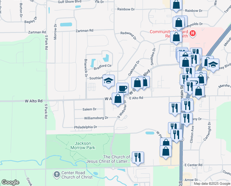 map of restaurants, bars, coffee shops, grocery stores, and more near 406 Webster Court in Kokomo