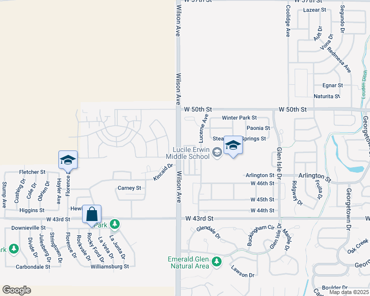 map of restaurants, bars, coffee shops, grocery stores, and more near 4762 Degas Drive in Loveland