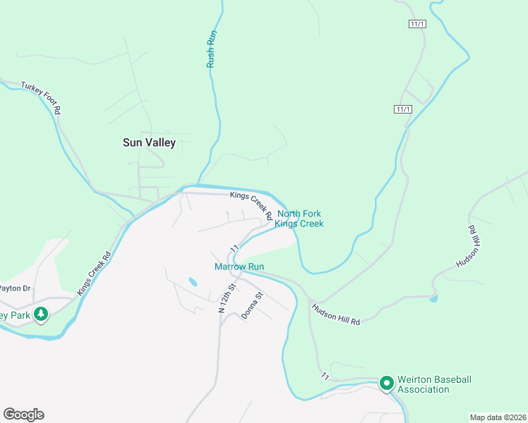 map of restaurants, bars, coffee shops, grocery stores, and more near 2534 Kings Creek Rd in Weirton