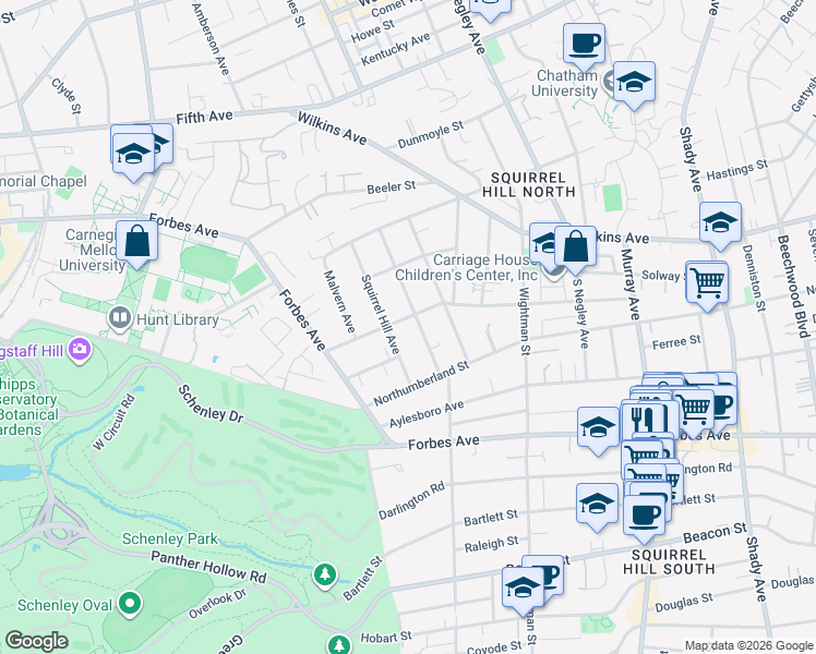 map of restaurants, bars, coffee shops, grocery stores, and more near 1401 Bennington Avenue in Pittsburgh