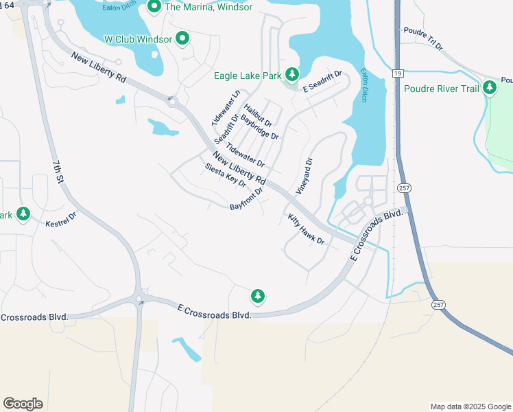 map of restaurants, bars, coffee shops, grocery stores, and more near 111 Siesta Key Court in Windsor