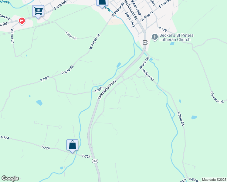 map of restaurants, bars, coffee shops, grocery stores, and more near 146 Houck Road in Fleetwood