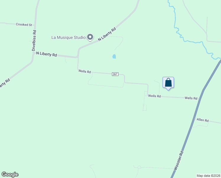 map of restaurants, bars, coffee shops, grocery stores, and more near 16382 Wells Road in Mount Vernon