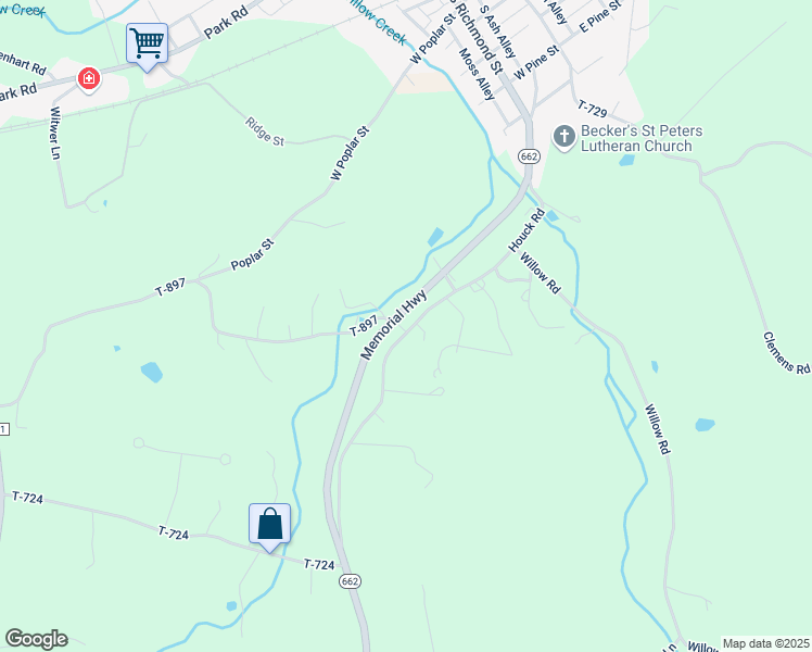map of restaurants, bars, coffee shops, grocery stores, and more near 146 Houck Road in Berks County