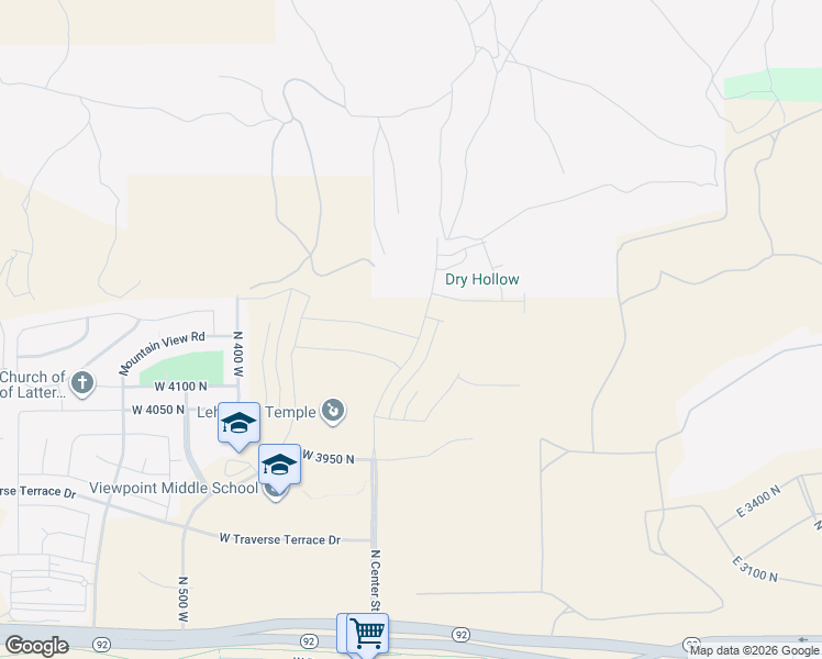map of restaurants, bars, coffee shops, grocery stores, and more near 95 Talisman Avenue in Lehi