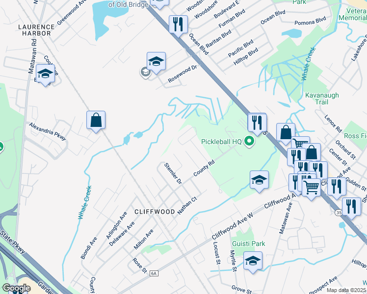 map of restaurants, bars, coffee shops, grocery stores, and more near 102 LCpl. Phillip E. Frank Way in Monmouth County