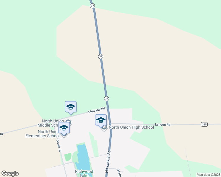 map of restaurants, bars, coffee shops, grocery stores, and more near 29892 Ohio 37 in Richwood