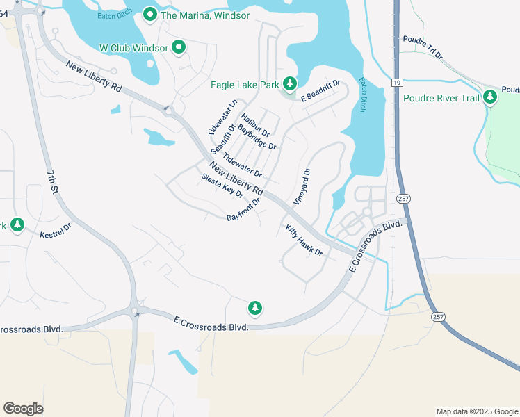 map of restaurants, bars, coffee shops, grocery stores, and more near 111 Siesta Key Court in Windsor