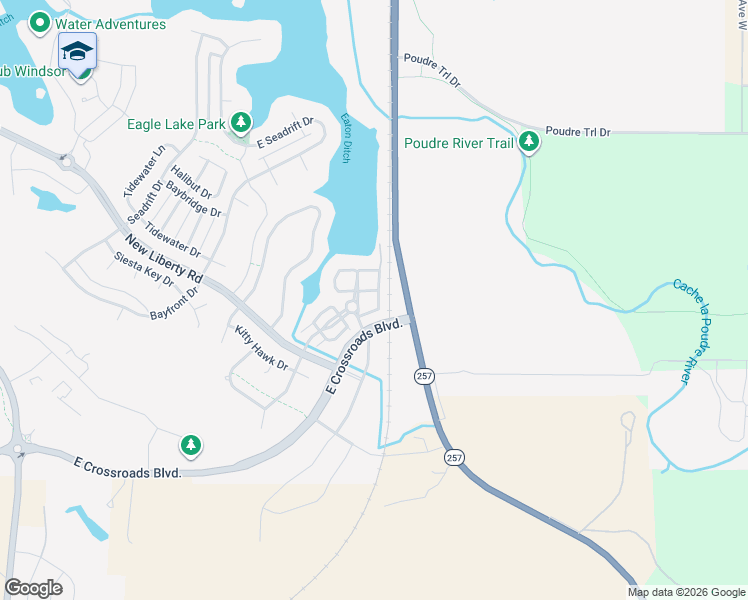 map of restaurants, bars, coffee shops, grocery stores, and more near 2165 Montauk Lane in Windsor