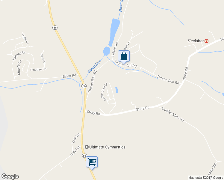 map of restaurants, bars, coffee shops, grocery stores, and more near 187 Forbes Drive in Export