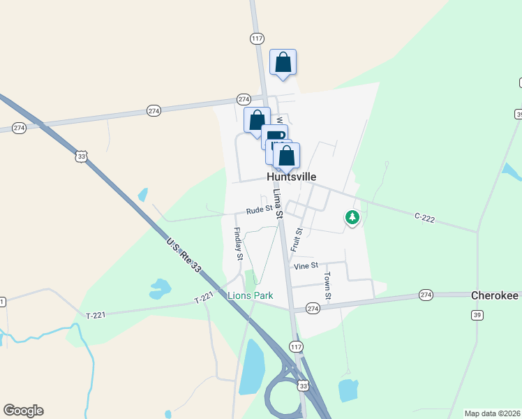 map of restaurants, bars, coffee shops, grocery stores, and more near 4941 Rude Street in Huntsville