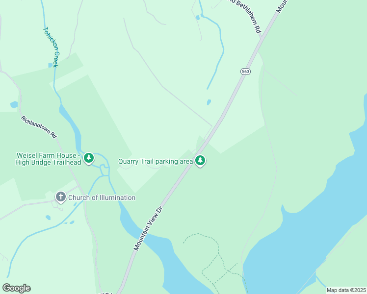 map of restaurants, bars, coffee shops, grocery stores, and more near 981 Camp Trail Road in Quakertown
