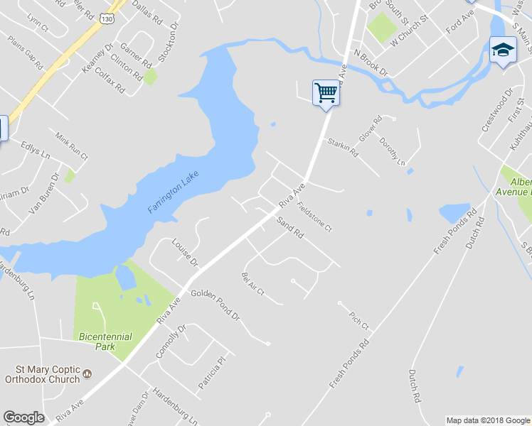 map of restaurants, bars, coffee shops, grocery stores, and more near 3 Park Place in Milltown