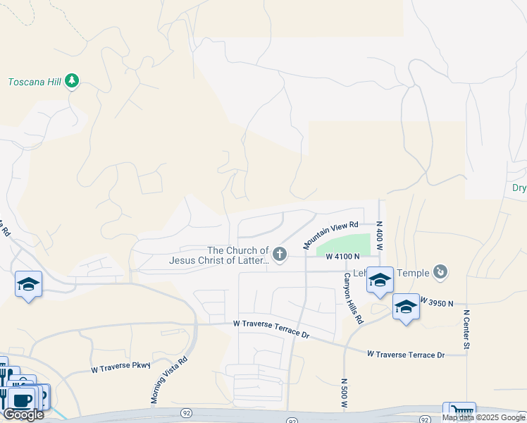 map of restaurants, bars, coffee shops, grocery stores, and more near 826 Autumn Hills Boulevard in Lehi