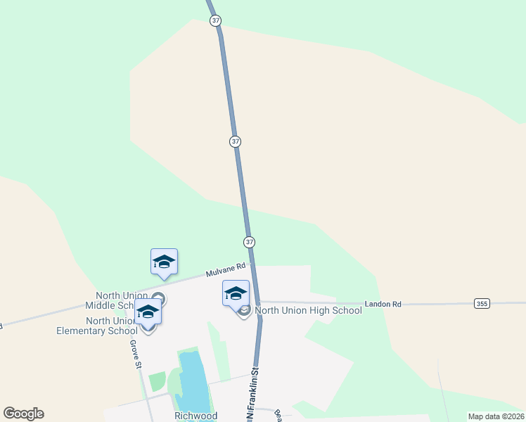 map of restaurants, bars, coffee shops, grocery stores, and more near 29892 Ohio 37 in Richwood