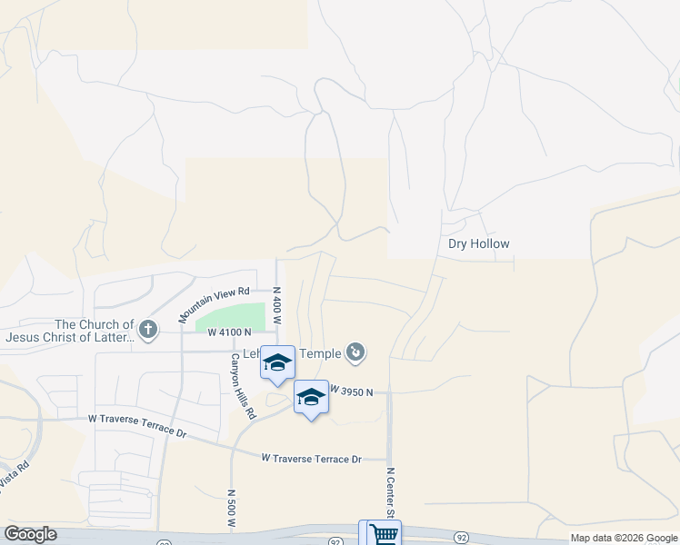 map of restaurants, bars, coffee shops, grocery stores, and more near 186 Talisman Avenue in Lehi