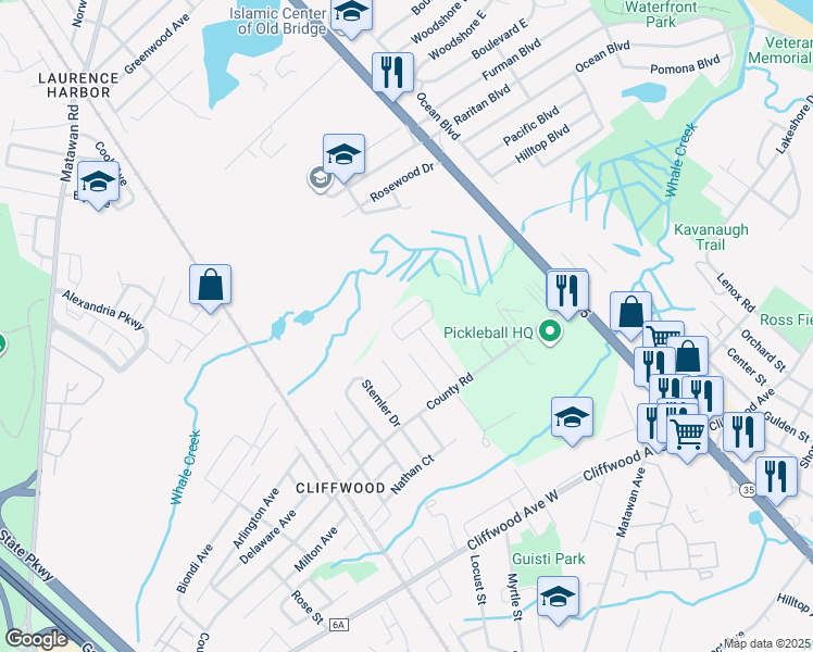 map of restaurants, bars, coffee shops, grocery stores, and more near 102 LCpl. Phillip E. Frank Way in Monmouth County