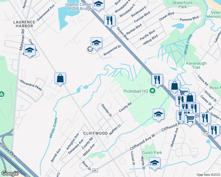 map of restaurants, bars, coffee shops, grocery stores, and more near 74 LCpl. Phillip E. Frank Way in Aberdeen Township