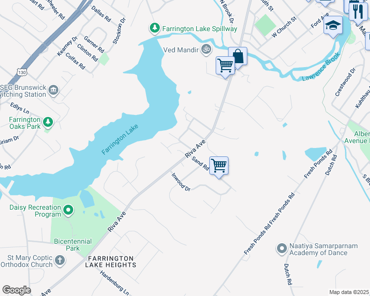 map of restaurants, bars, coffee shops, grocery stores, and more near 8 Lakeview Avenue in Milltown