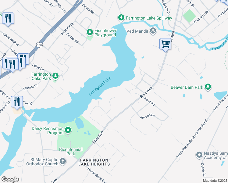 map of restaurants, bars, coffee shops, grocery stores, and more near 28 North Garden Terrace in Milltown