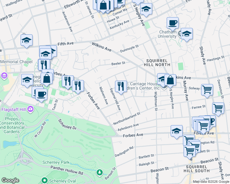 map of restaurants, bars, coffee shops, grocery stores, and more near 1234 Bennington Avenue in Pittsburgh