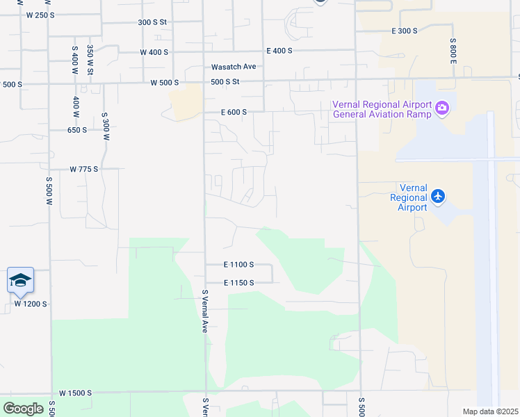 map of restaurants, bars, coffee shops, grocery stores, and more near 825 South 90 in Vernal