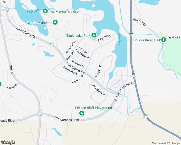 map of restaurants, bars, coffee shops, grocery stores, and more near 2009 Tidewater Court in Windsor