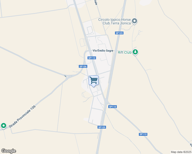 map of restaurants, bars, coffee shops, grocery stores, and more near Via Tulio Levicivida in Provincia di Taranto