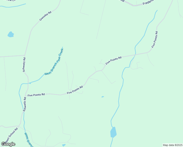 map of restaurants, bars, coffee shops, grocery stores, and more near 57 Five Points Road in Mertztown