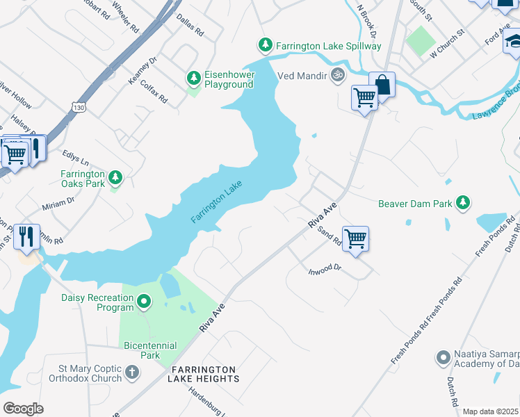 map of restaurants, bars, coffee shops, grocery stores, and more near 28 North Garden Terrace in Milltown
