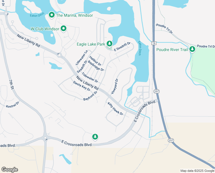 map of restaurants, bars, coffee shops, grocery stores, and more near 2009 Tidewater Court in Windsor