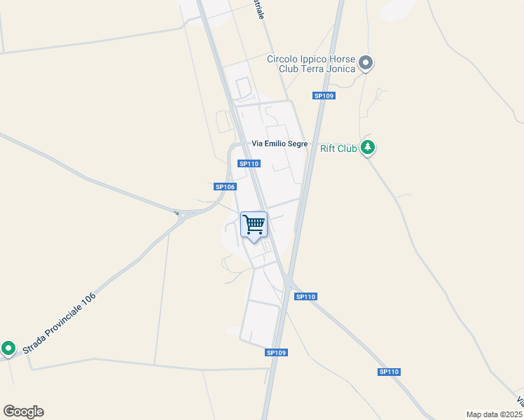 map of restaurants, bars, coffee shops, grocery stores, and more near Via Tulio Levicivida in Provincia di Taranto
