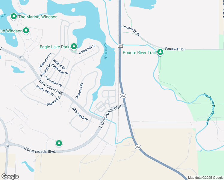 map of restaurants, bars, coffee shops, grocery stores, and more near 2149 Montauk Lane in Windsor