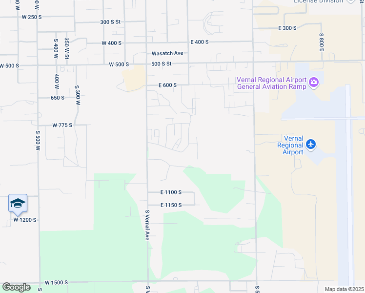 map of restaurants, bars, coffee shops, grocery stores, and more near 825 South 90 in Vernal