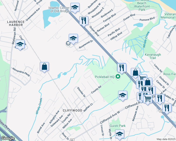 map of restaurants, bars, coffee shops, grocery stores, and more near 74 LCpl. Phillip E. Frank Way in Aberdeen Township