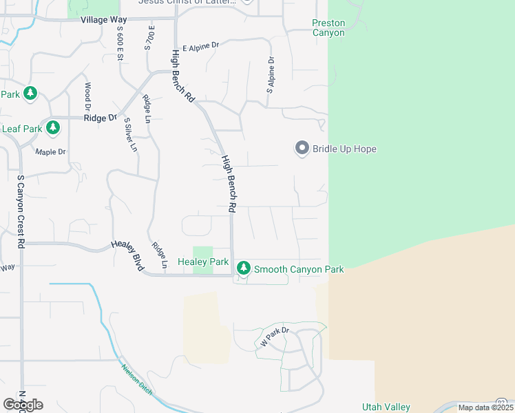 map of restaurants, bars, coffee shops, grocery stores, and more near East Mountain Drive in Alpine