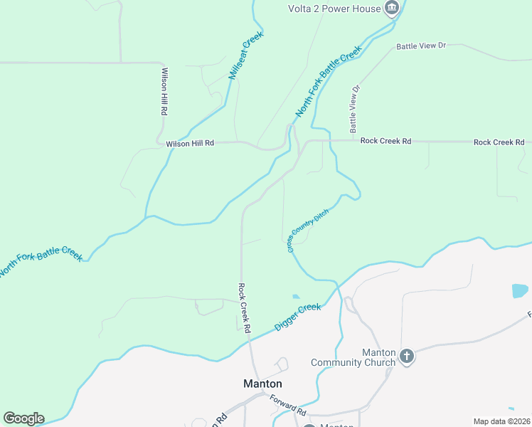 map of restaurants, bars, coffee shops, grocery stores, and more near 31755 Rock Creek Road in Manton