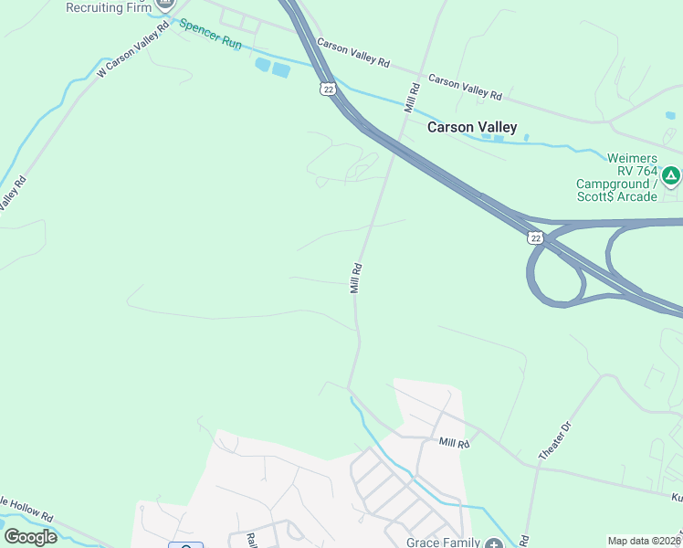 map of restaurants, bars, coffee shops, grocery stores, and more near 3403 Mill Road in Duncansville