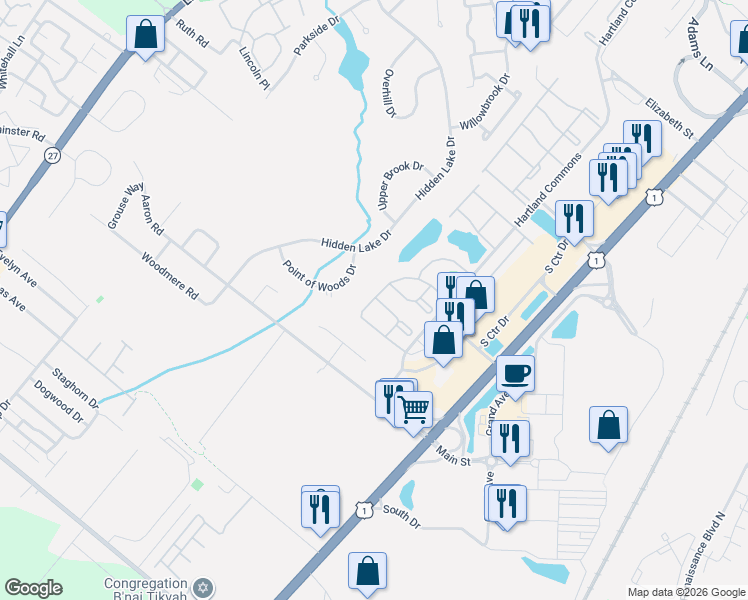 map of restaurants, bars, coffee shops, grocery stores, and more near 75 Albury Way in North Brunswick
