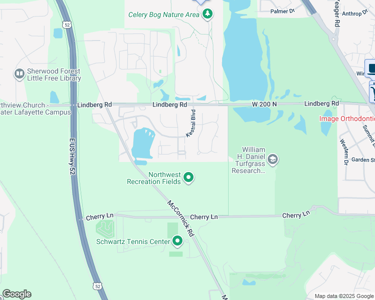 map of restaurants, bars, coffee shops, grocery stores, and more near 1729 Sandpiper Drive in West Lafayette