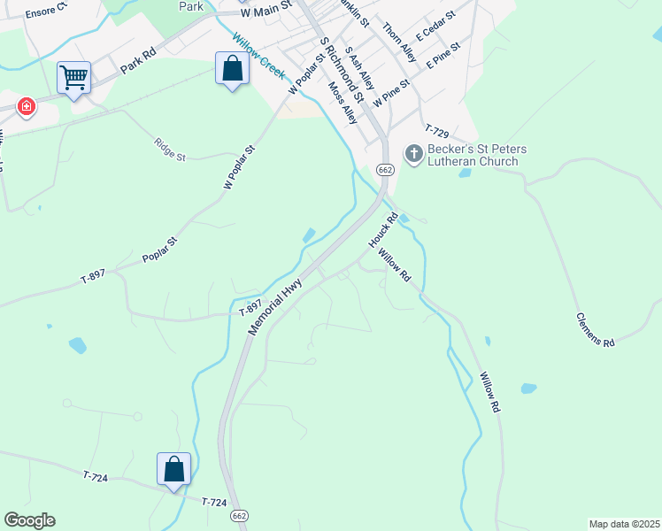 map of restaurants, bars, coffee shops, grocery stores, and more near 135 Memorial Highway in Berks County