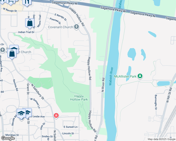 map of restaurants, bars, coffee shops, grocery stores, and more near 1732 Fernleaf Drive in West Lafayette