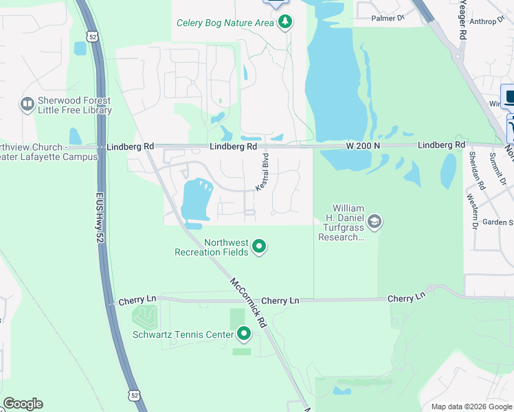 map of restaurants, bars, coffee shops, grocery stores, and more near 1729 Sandpiper Drive in West Lafayette