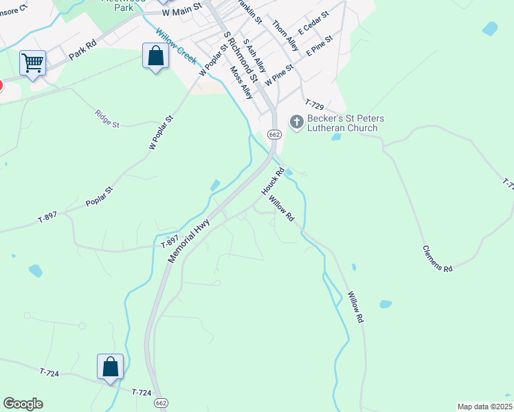 map of restaurants, bars, coffee shops, grocery stores, and more near 127 Houck Road in Fleetwood