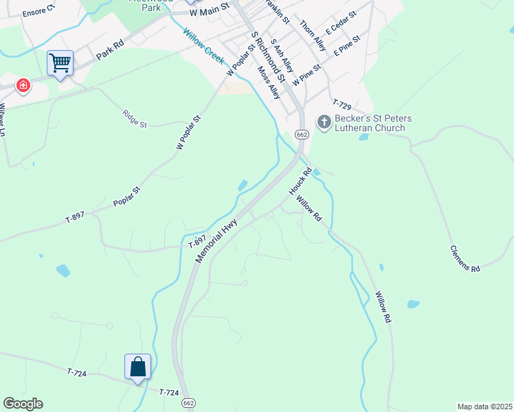 map of restaurants, bars, coffee shops, grocery stores, and more near 135 Memorial Highway in Berks County